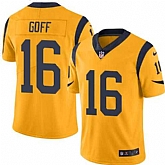 Nike Men & Women & Youth Rams 16 Jared Goff Yellow Limited Color Rush Jersey,baseball caps,new era cap wholesale,wholesale hats